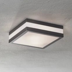 Matteo udendørs loftlampe, 2 x E27, IP44, antracit