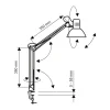 MAULstudy klemmelampe, sort, 44 cm, metal, E27
