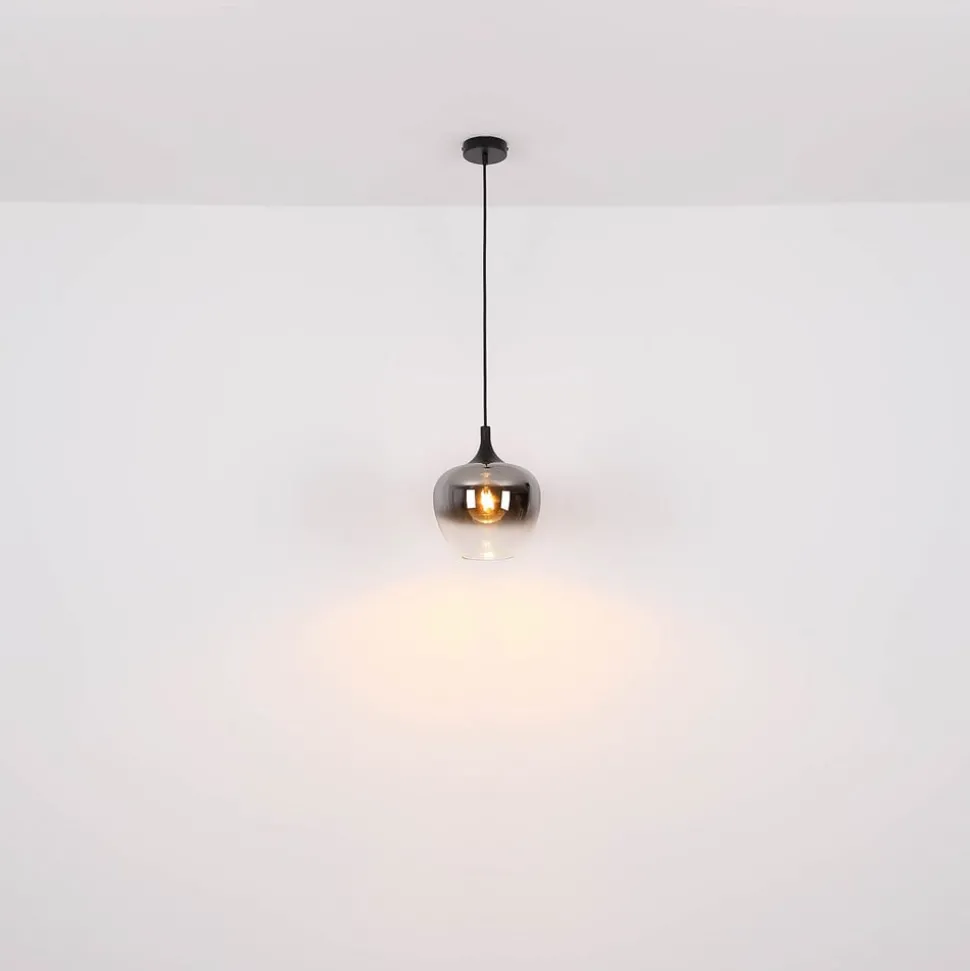 Maxy hængelampe, Ø 29 cm, røgfarvet grå, glas