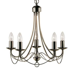 MAYPOLE stilfuld lysekrone med 5 lyskilder