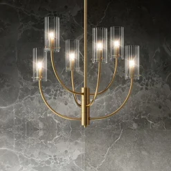 Maytoni Arco hængelampe med 6 glasskærme