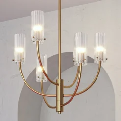 Maytoni Arco hængelampe med 6 glasskærme
