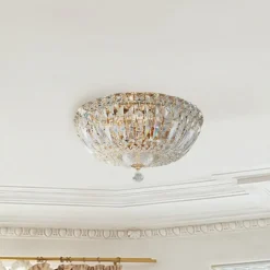 Maytoni Basfor loftlampe, guldfarvet, Ø 30 cm, 3 x E14