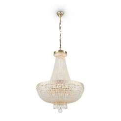 Maytoni Bella lysekrone, guldfarvet, krystal, Ø 50 cm