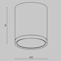 Maytoni downlight Hoop, hvid, højde 10 cm, Ø 8,5 cm, aluminium GX53