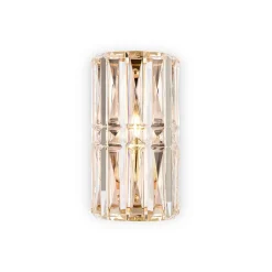 Maytoni Facet væglampe, højde 25 cm, guldfarvet, glas, E14