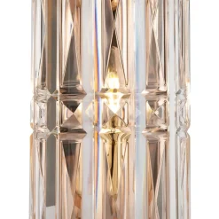 Maytoni Facet væglampe, højde 25 cm, guldfarvet, glas, E14