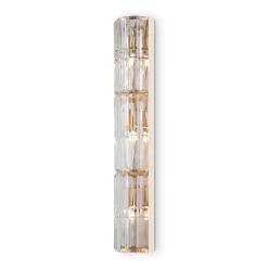 Maytoni Facet væglampe, højde 75,2 cm, guldfarvet, glas