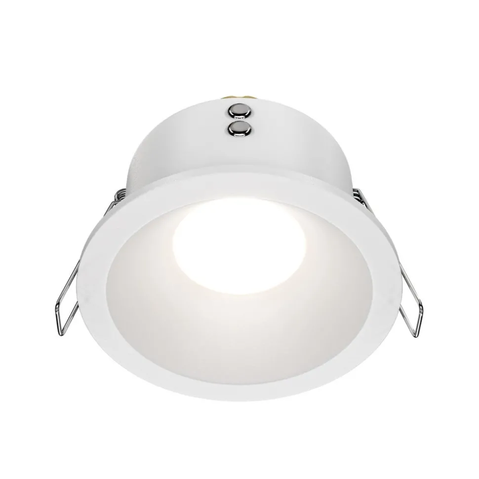 Maytoni forsænket loftlampe Zoom hvid Ø 8,5 cm aluminium IP65 GU10