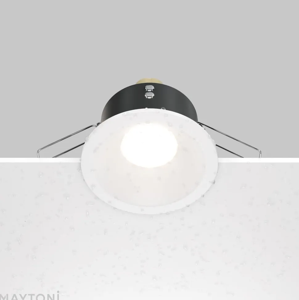 Maytoni forsænket loftlampe Zoom hvid Ø 8,5 cm aluminium IP65 GU10