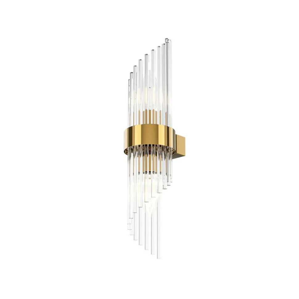 Maytoni Frame væglampe, 2 lyskilder, højde 46 cm, guld/klar