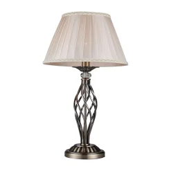 Maytoni Grace bordlampe, 1 lyskilde, messing/beige