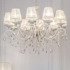 Maytoni Grace lysekrone, hvid, 10 lyskilder, organza