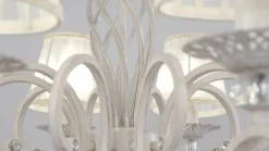 Maytoni Grace lysekrone, hvid, 10 lyskilder, organza