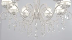 Maytoni Grace lysekrone, hvid, 10 lyskilder, organza