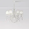 Maytoni Grace lysekrone, hvid, 6 lyskilder, organza, E14
