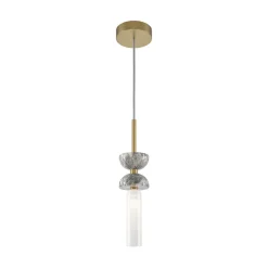 Maytoni hængelampe Kyoto, guld, Ø 10 cm, marmor, glas