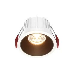 Maytoni indbygningslampe Alfa, sort/hvid, Ø 8,5 cm, 15 W, 36°