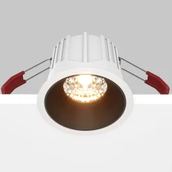 Maytoni indbygningslampe Alfa, sort/hvid, Ø 8,5 cm, 15 W, 36°