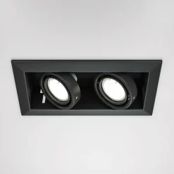 Maytoni indbygningslampe i metal, sort, 25 x 13 cm, 2 lyskilder
