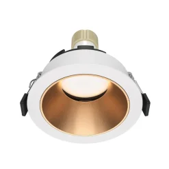 Maytoni indbygningslampe Share, hvid/guld, Ø 8,5 cm, aluminium, GU10