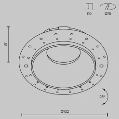 Maytoni indbygningslampe Share, hvid/hvid, Ø 10,2 cm, aluminium, GU10