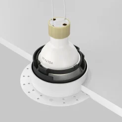 Maytoni indbygningslampe Share, hvid/hvid, Ø 10,2 cm, aluminium, GU10
