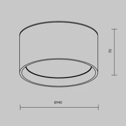 Maytoni LED-downlight Vega, sort, Ø 14 cm, 15W, aluminium