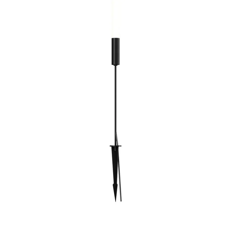 Maytoni LED-gadelampe Flare, 59 cm, jordspyd, grafit, IP65