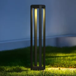 Maytoni LED-gadelampe Royal Mile, grå, højde 80 cm, aluminium