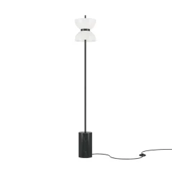 Maytoni LED-gulvlampe Kyoto, sort, højde 145 cm, marmor