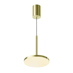Maytoni LED-hængelampe Plato, messing, Ø 18,5 cm, aluminium