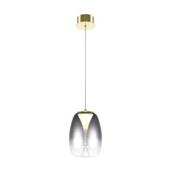 Maytoni LED-hængelampe Splash, røggrå, Ø 20 cm, glas