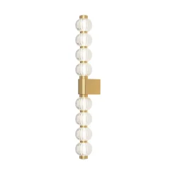 Maytoni LED-væglampe Amulet, lineær, 76 cm, klar/guld
