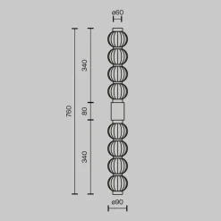 Maytoni LED-væglampe Amulet, lineær, 76 cm, klar/guld