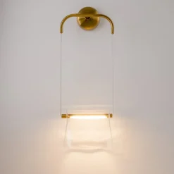 Maytoni LED-væglampe Cabaret, messing/klar, metal/glas