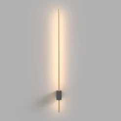 Maytoni LED-væglampe Pars, 62,3 cm, sort/guld, aluminium