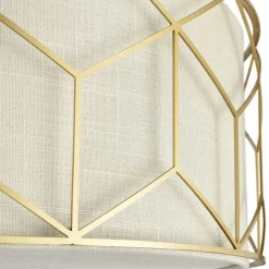 Maytoni loftlampe Messina, Ø 57 cm, beige, linned