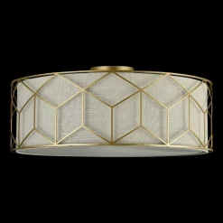 Maytoni loftlampe Messina, Ø 57 cm, beige, linned