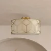 Maytoni loftlampe Messina, Ø 43 cm, beige, linned