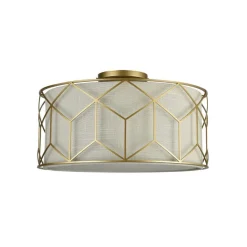 Maytoni loftlampe Messina, Ø 43 cm, beige, linned