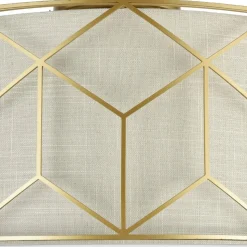 Maytoni loftlampe Messina, Ø 43 cm, beige, linned