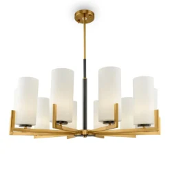 Maytoni lysekrone Fortano, 10 lyskilder, glas, E27