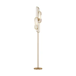 Maytoni Marmo gulvlampe, guldfarve/natursten
