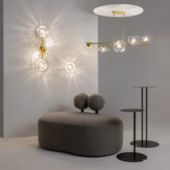 Maytoni Miracle væglampe, Ø 20 cm, messingfarvet, glas