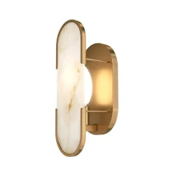 Maytoni væglampe Marmo, guld, metal/sten, højde 30,5 cm