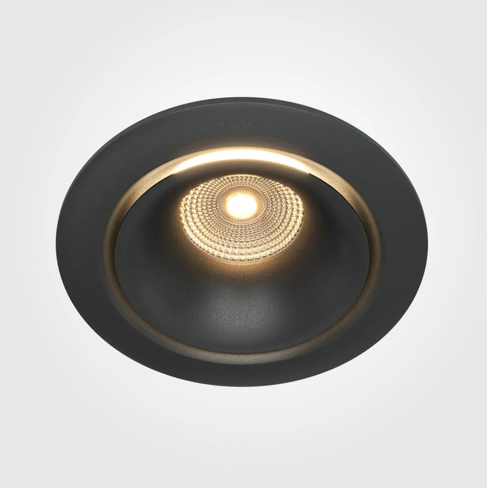 Maytoni Yin LED indbygningslampe, IP20, 3000K, triac, sort