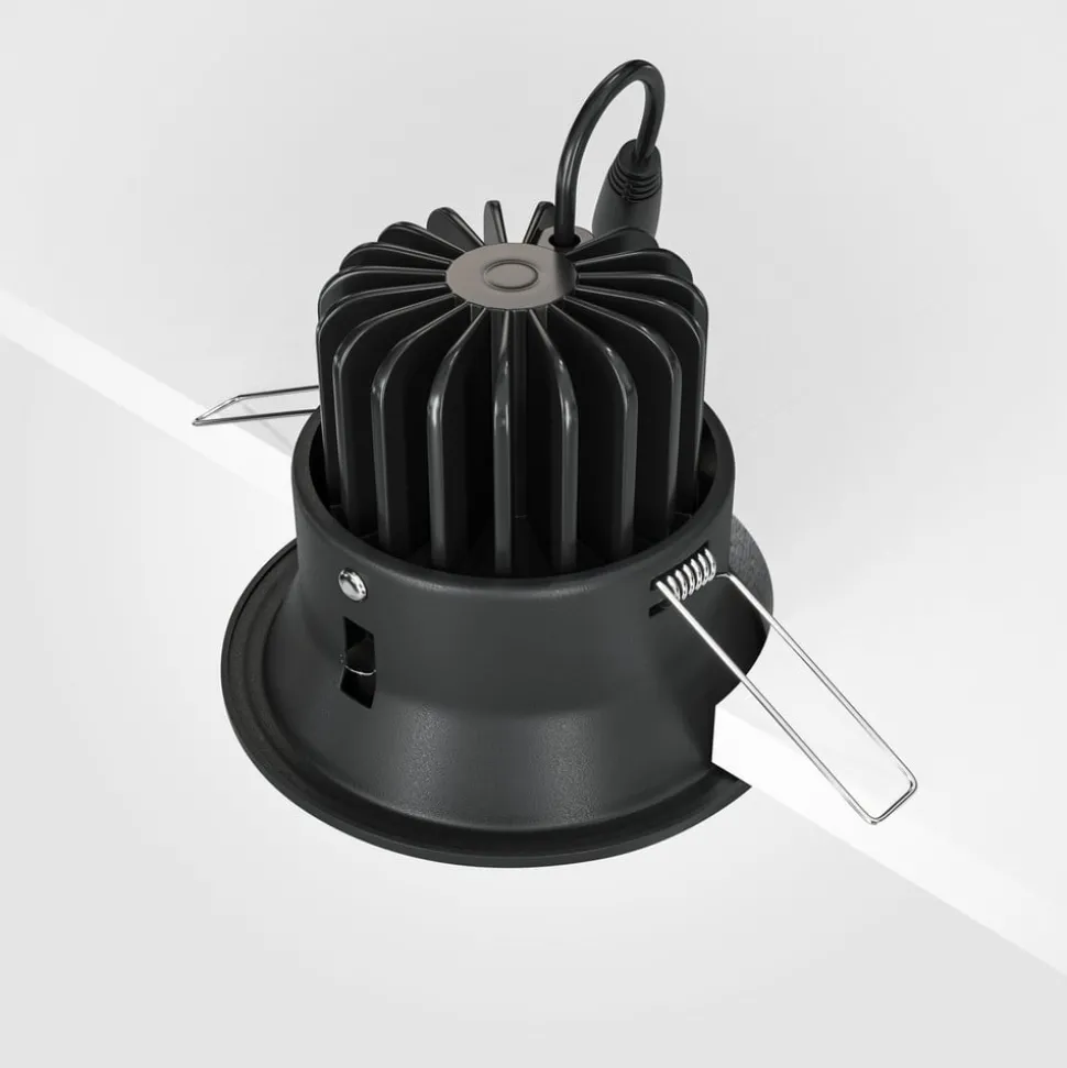 Maytoni Yin LED indbygningslampe, IP20, 3000K, triac, sort