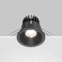 Maytoni Zoom LED-indbygningslampe 930 IP65 rund triac, sort