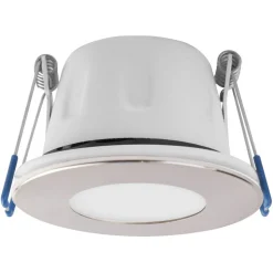 MEGAMAN LED-indbygningsspot Tego Slim, 2.800 K, nikkel, IP65, 1 stk.